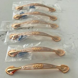 Six Rose Gold Handle Pulls NWOT